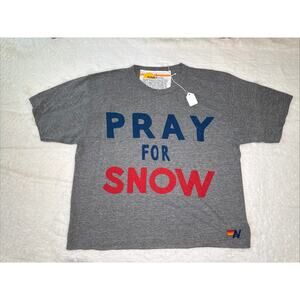 AVIATOR NATION-Pray For Snow Relaxed Tee-Women’s Large-Brand New